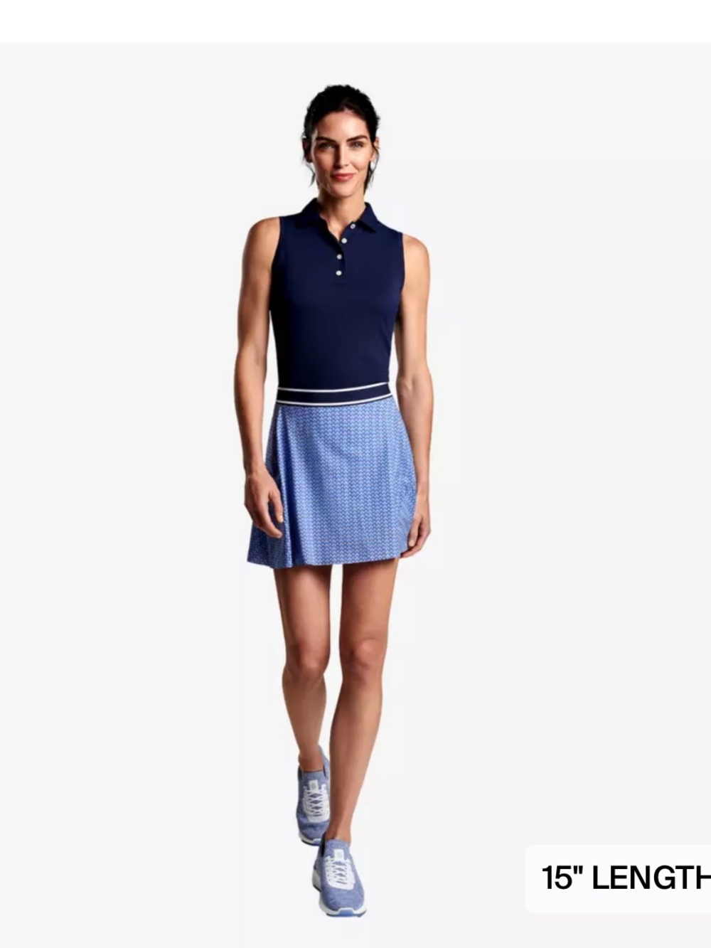 Peter Millar Navy and Light Blue Printed Golf Skort